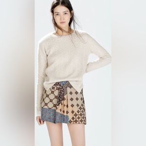 Zara pleated patchwork mini skirt